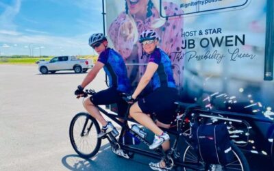 Red Deer Woman Cycles through Kindersley, Headed for Halifax